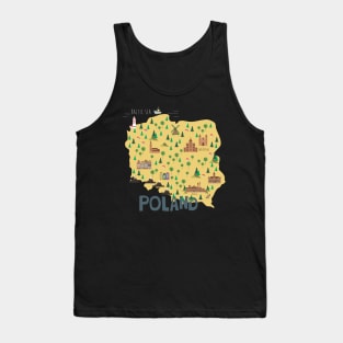 Poland Illustrated Map Tank Top